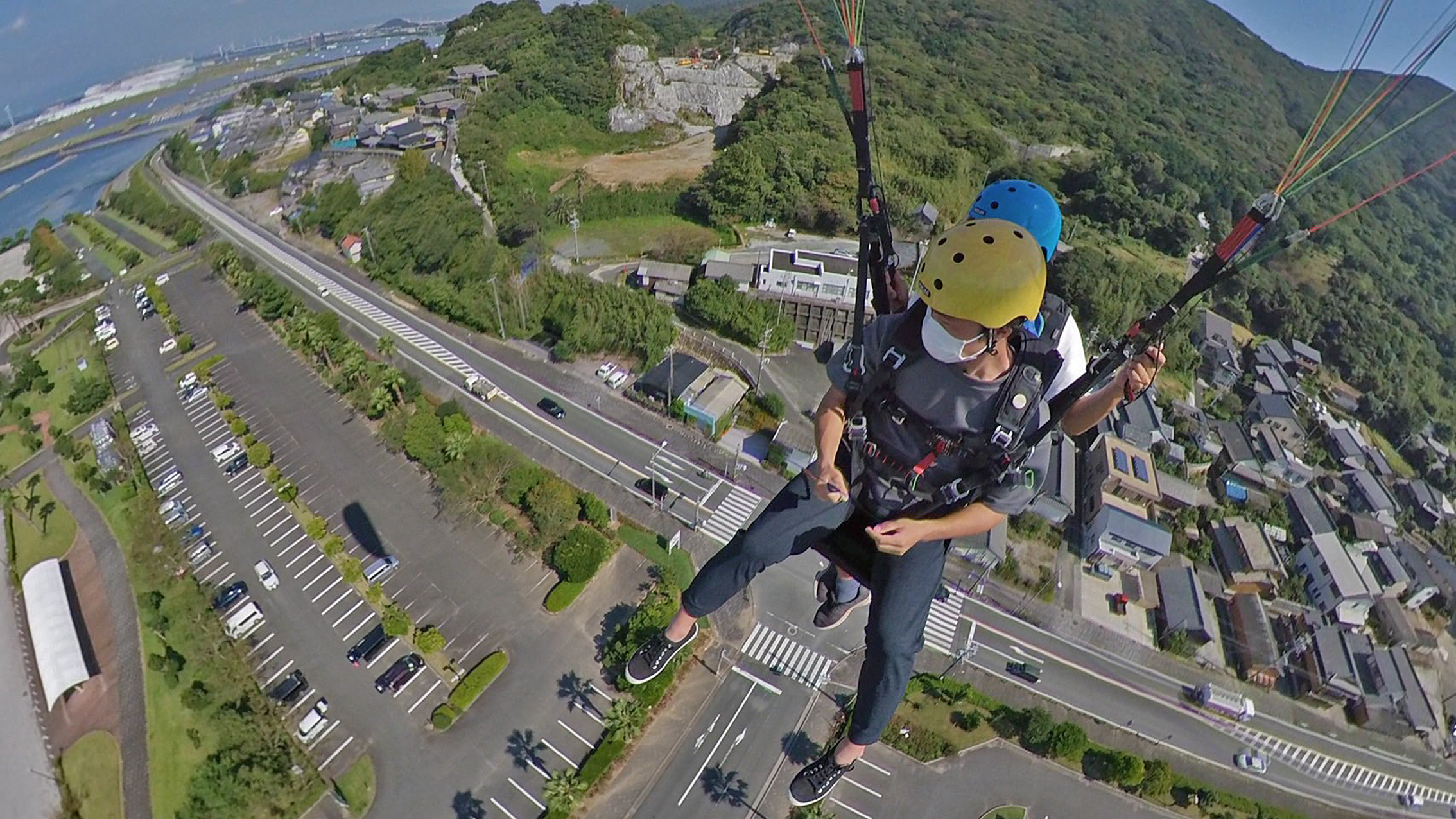 空から公園を見下ろす